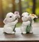 Ceramic Bunny Rabbits with Flowers Salt and Pepper Shakers, Home Décor, Gift for Her or Mom, Kitchen Décor, Spring Décor, Easter Decor